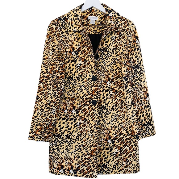 Worthington Jackets & Blazers - Worthington Stretch Leopard Animal Print Button Down Front Pocket Jacket Size XS